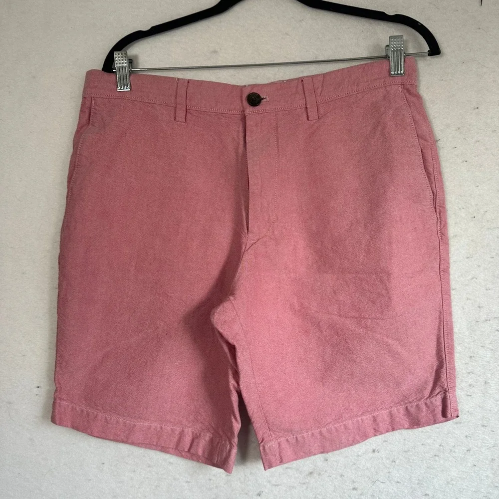 Banana Republic Mens Chambray Shorts Bundle 2 Pairs Yellow Pink Cotton Size 33